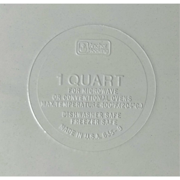 Vintage Anchor Hocking Microwave Casserole Dish 1 Qt Floral Pattern 635-9 - Picture 6 of 11